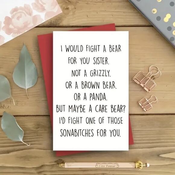 Birthday or Sisters Day Card - 8" x 5" - Picture 4 of 5